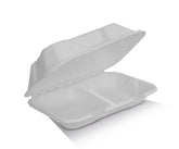 Unbleached Sugarcane Clamshell 9 x 6 x 3" 200pc/ctn (BA-SH89)